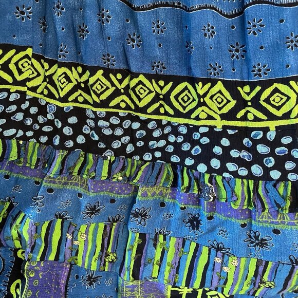 Carole Little Dress Women's Multicolor Sz 12 Short Sleeves Long Art Eclectic VTG - Picture 10 of 14